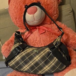 Burberry Black and Cream Plaid Shoulder Bag